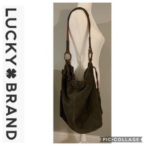 Lucky Brand Large Suede Hobo Bag